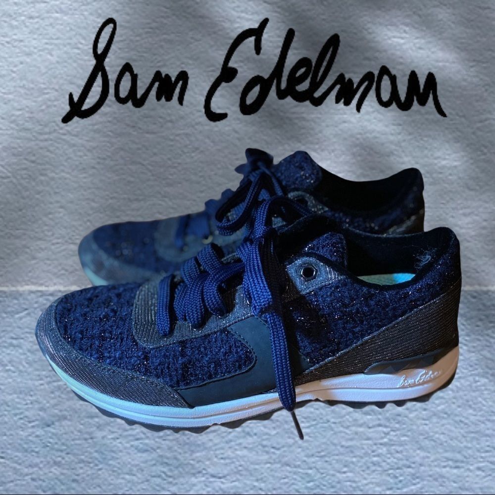 Sam Edelman Navy Glitter Sneakers 6